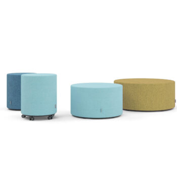 Pouf rond revetu de tissu - Giro