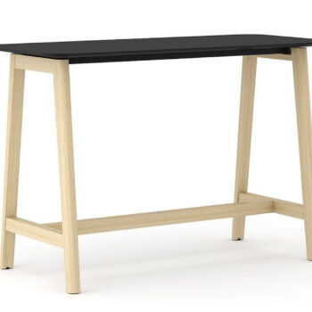 Table haute avec plateau HPL et pietement en bois massif - Nova Wood